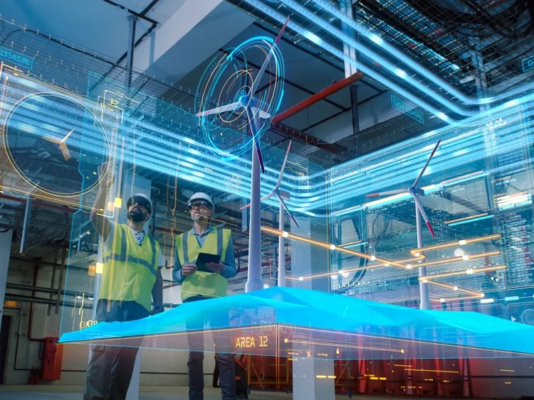 Interface showing digitalization and AI/ML services for advanced technology integration